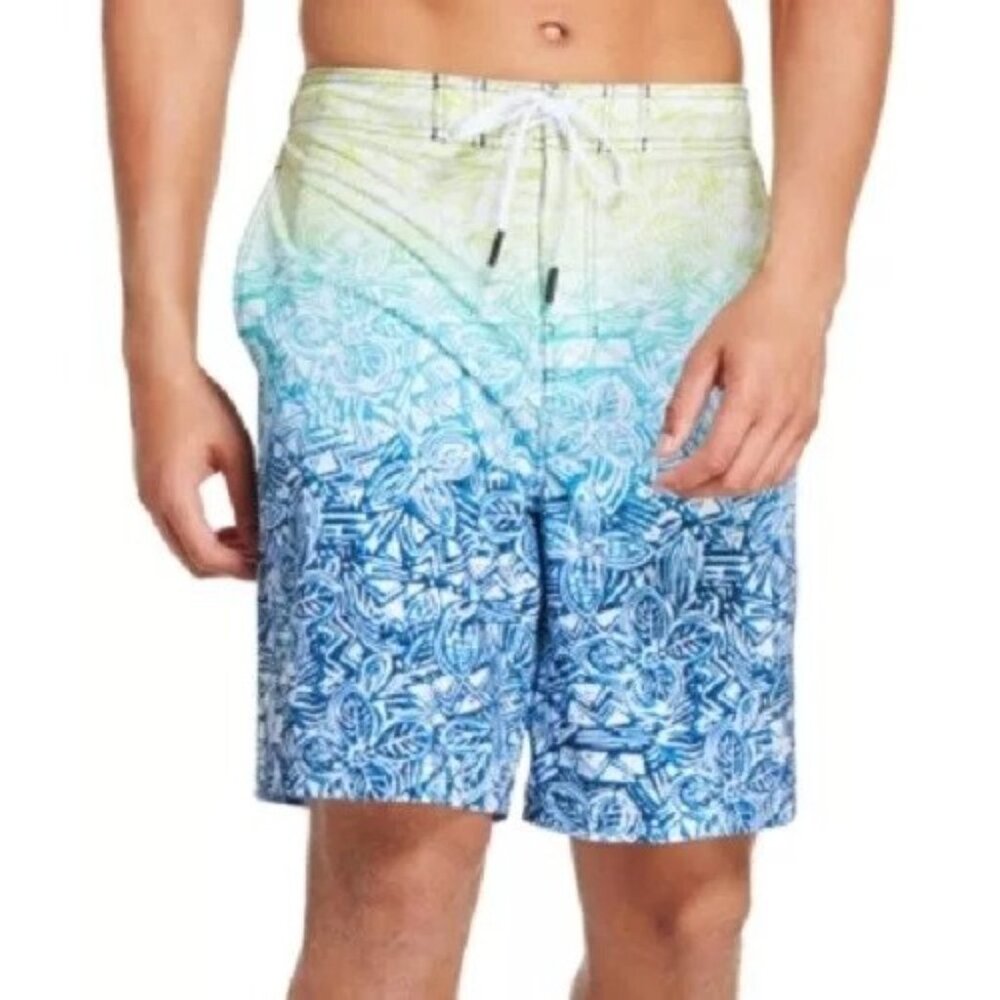 Speedo Mens S Floral Fade Bondi 9" Boardshorts Tropical Ombre Swim Trunks Summer - Picture 2 of 14